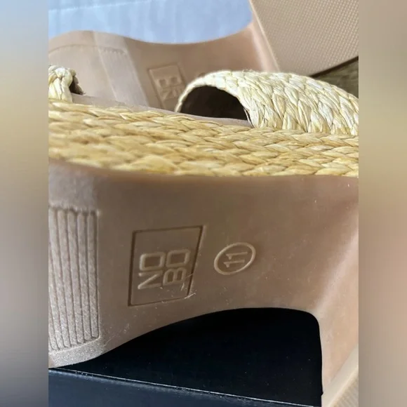 No Boundaries Women's Beige Woven Platform Sandals Size 11 - Picture 11 of 11